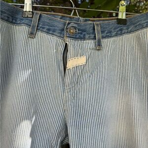 Striped Blue Women's Boot Cut Jeans